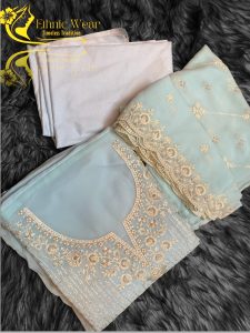 𝐈𝐧𝐝𝐢𝐚𝐧 𝐋𝐮𝐱𝐮𝐫𝐲 𝐂𝐡𝐢𝐟𝐟𝐨𝐧 𝐆𝐞𝐨𝐫𝐠𝐞𝐭𝐭𝐞 𝟯 𝗽𝗶𝗲𝗰𝗲 | Ethnic Wear