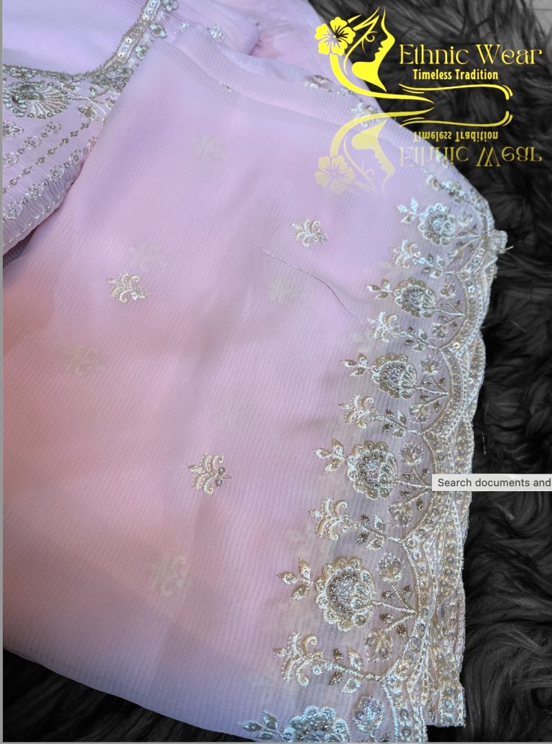 𝐈𝐧𝐝𝐢𝐚𝐧 𝐋𝐮𝐱𝐮𝐫𝐲 𝐂𝐡𝐢𝐟𝐟𝐨𝐧 𝐆𝐞𝐨𝐫𝐠𝐞𝐭𝐭𝐞 𝟯 𝗽𝗶𝗲𝗰𝗲 | Ethnic Wear