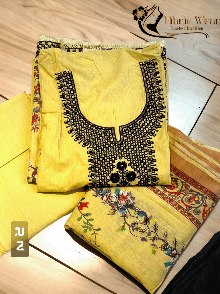 Yellow Luxury Cotton | Best Online Clothing shop | Ethnic Wear